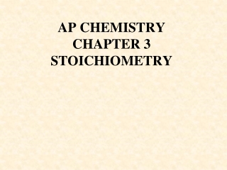 AP CHEMISTRY CHAPTER 3 STOICHIOMETRY