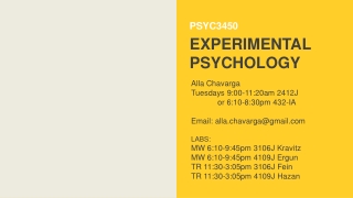 PSYC3450 EXPERIMENTAL PSYCHOLOGY