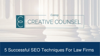 5 Successful SEO Techniques For Law Firms