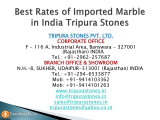 Best Rates of Imported Marble in India Tripura Stones