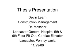 Thesis Presentation