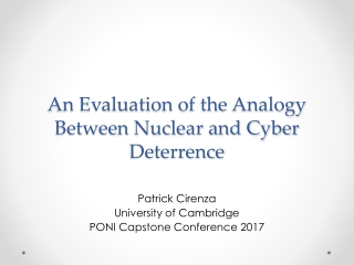 An Evaluation of the Analogy Between Nuclear and Cyber Deterrence