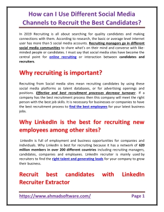 How can I use different social media channels to recruit the best candidates?