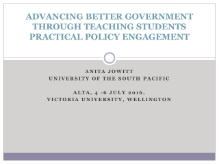 ADVANCING BETTER GOVERNMENT THROUGH TEACHING STUDENTS PRACTICAL POLICY ENGAGEMENT