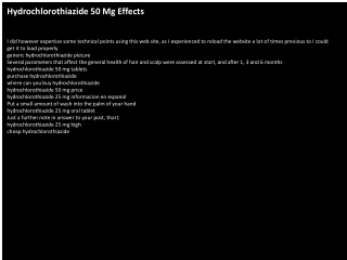 Hydrochlorothiazide 50 Mg Effects
