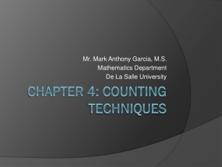 CHAPTER 4: Counting techniques