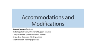 Accommodations and Modifications