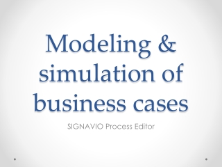 Modeling &amp; simulation of business cases