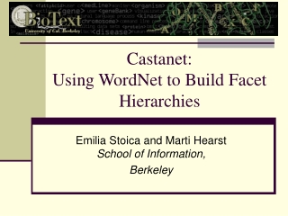 Castanet: Using WordNet to Build Facet Hierarchies