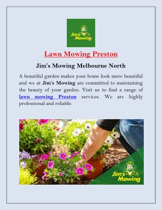 Professional Lawn Mowing Preston Service | Jim's Mowing Melbourne North