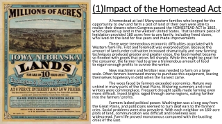 (1)Impact of the Homestead Act