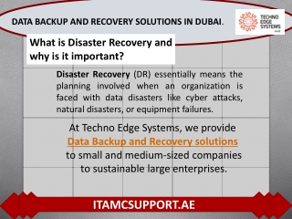 What is the Role of Disaster Recovery in Data Backup and Recovery Solutions?