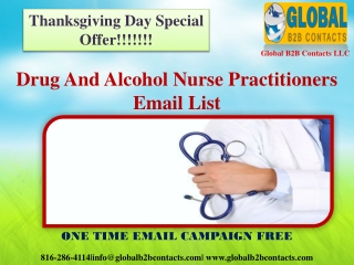 Drug And Alcohol Nurse Practitioners Email List