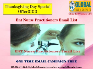 Ent Nurse Practitioners Email List