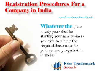 Registration Procedures For a Company in India