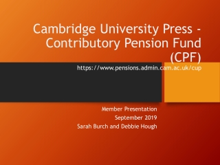 Member Presentation September 2019 Sarah Burch and Debbie Hough