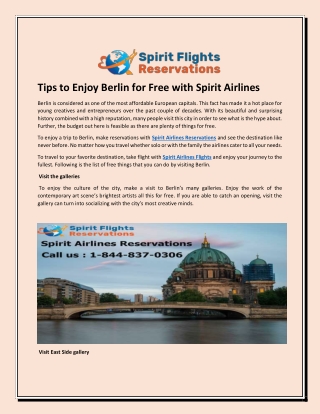 Tips to Enjoy Berlin for Free with Spirit Airlines