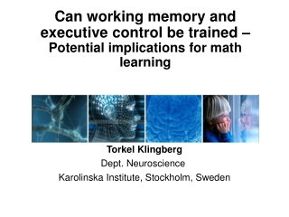 Torkel Klingberg Dept . Neuroscience  Karolinska Institute, Stockholm, Sweden