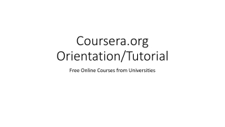 Coursera Orientation/Tutorial