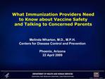 What Immunization Providers Need to Know about Vaccine Safety and Talking to Concerned Parents