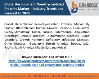 Global Recombinant Non-Glycosylated Proteins Market – Industry Trends and Forecast to 2026