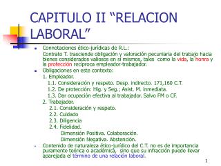 CAPITULO II “RELACION LABORAL”