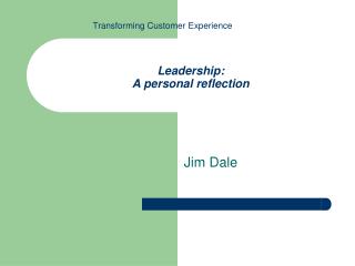 Leadership: A personal reflection