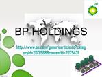 BP HOLDINGS: BP annuleert plannen voor ons cellulose-ethano