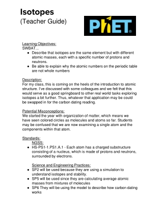 Isotopes (Teacher Guide)