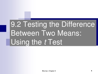 9.2 Testing the Difference Between Two Means: Using the t Test