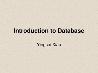 Introduction to Database