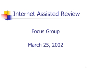 Internet Assisted Review
