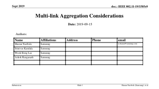 Multi-link Aggregation Considerations