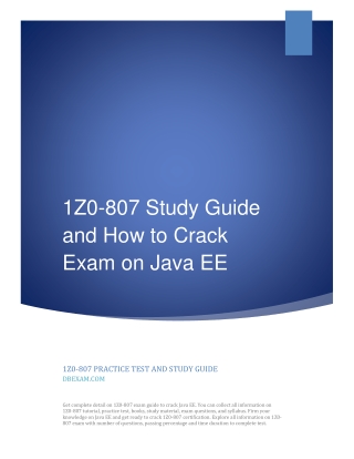 1Z0-807 Study Guide and How to Crack Exam on Java EE