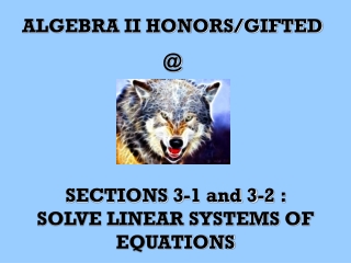 ALGEBRA II HONORS/GIFTED @