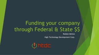 Funding your company through Federal &amp; State $$
