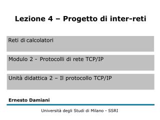 Fasi di progetto di una inter-rete