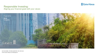 Responsible Investing: Aligning your financial goals with your values