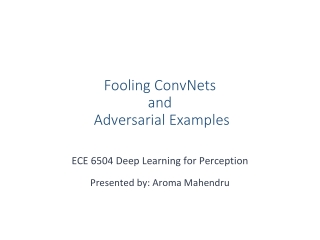 Fooling ConvNets and Adversarial Examples