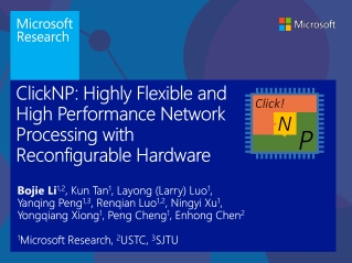 ClickNP : Highly Flexible and High Performance Network Processing with Reconfigurable Hardware