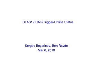 CLAS12 DAQ/Trigger/Online Status