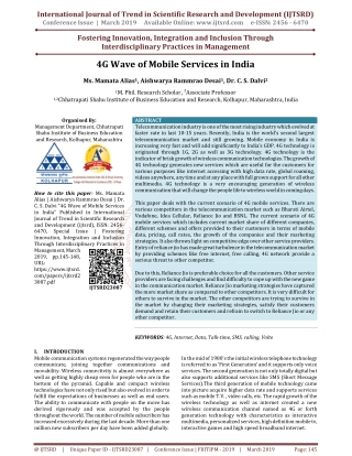 4 G Wave of Mobile Services in India