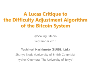 A Lucas Critique to the Difficulty Adjustment Algorithm of the Bitcoin System