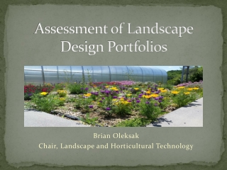 Assessment of Landscape Design Portfolios