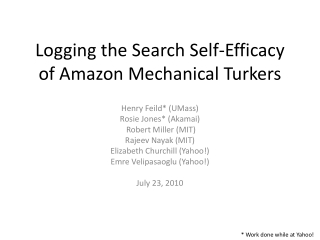 Logging the Search Self-Efficacy of Amazon Mechanical Turkers