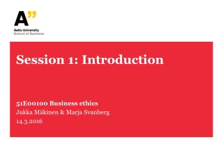 Session 1 : Introduction