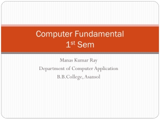 Computer Fundamental 1 st Sem