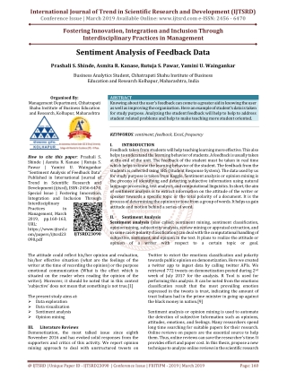 Sentiment Analysis of Feedback Data