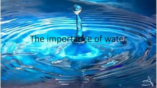 The importance of water