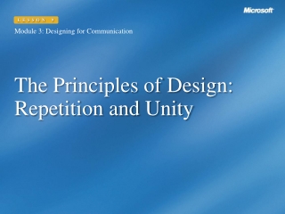 The Principles of Design: Repetition and Unity
